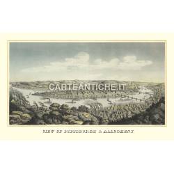 Veduta antica USA: Pittsburgh 1874.