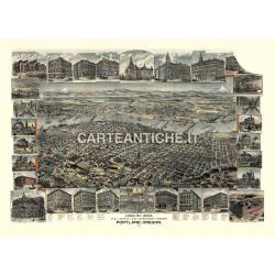 Veduta antica USA: Portland 1890.