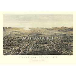 Veduta antica USA: San Jose (California) 1875.