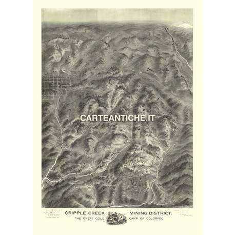 Veduta antica USA: Cripple Creek 1895.