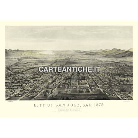 Veduta antica USA: San Jose 1875.