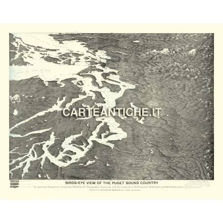 Veduta antica USA: Seattle 1891.