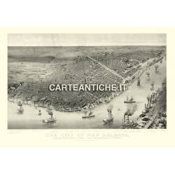 Veduta antica USA: New Orleans 1885.