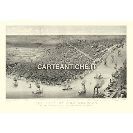 Veduta antica USA: New Orleans 1885.