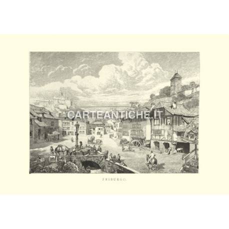 Veduta antica Svizzera: Friburgo