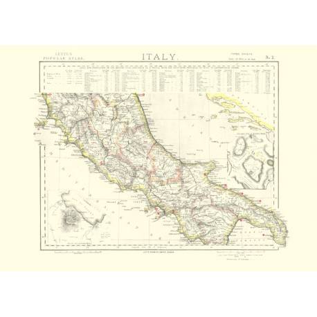 Mappa Italia centrale nel 1883