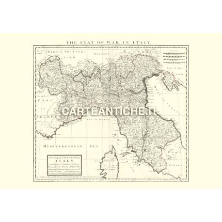 Mappa Italia del nord 1701