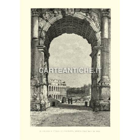 Il Colosseo e l'Arco di Costantino veduto dall'Arco di Tito.