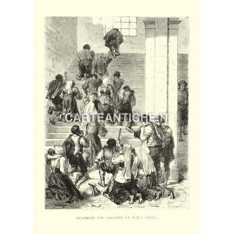Penitenti che salgono la Scala Santa.