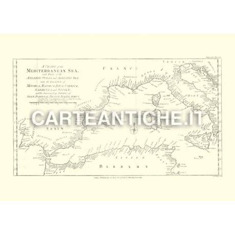Mappa politica del Mar Mediterraneo (1781)