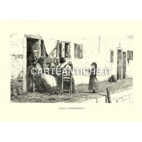 Veduta antica Veneto: sulle fondamenta.