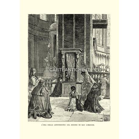 L'ora della confessione nel Duomo di San Lorenzo.