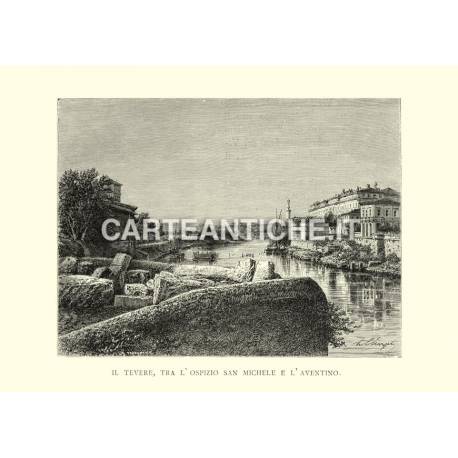 Il Tevere, tra l'Ospizio San Michele e l'Aventino.