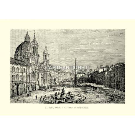 Piazza Navona e la chiesa di Sant'Agnese.