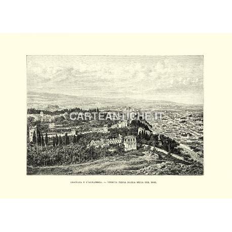 Granata e l'Alhambra. Veduta presa dalla Silla del Mor.