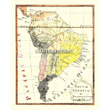 Carta antica: Sud America 01- S. Bradford 1816