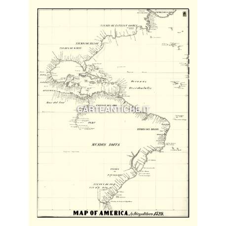 Carta antica: America 01 - D. Riberio 1529