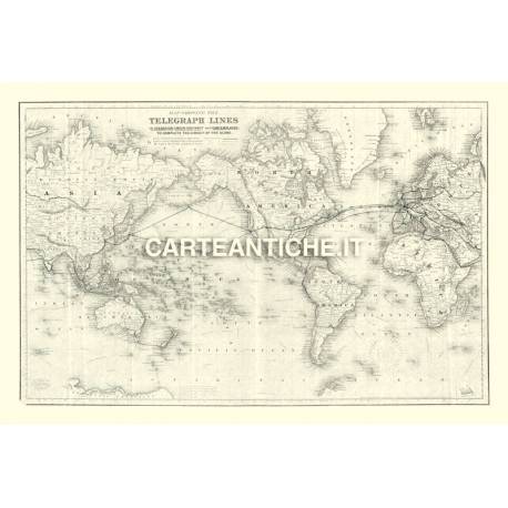 Carta antica: Linee telegrafo 01 - Colton 1855