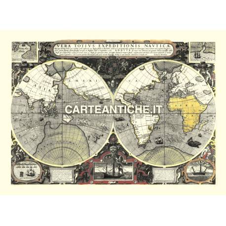 Carta antica: Mappa del Mondo 07 - Hondius 1595