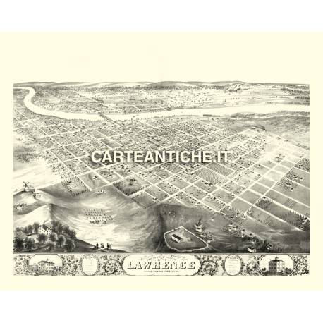 Veduta antica: USA 01 - Lawrence, Kansas - 1869