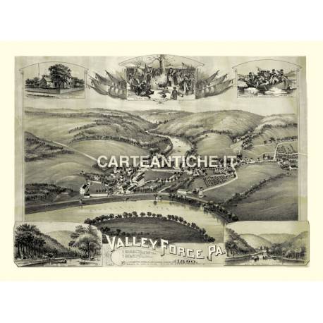 Veduta antica: USA 29 - Valley Forge, Pennsylvania - Downs 1890
